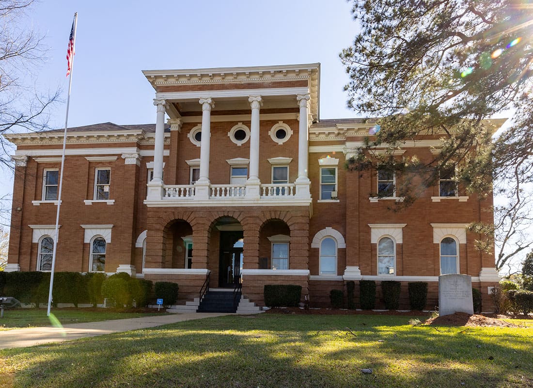Collins, MS - Covington County Courthouse in Collins, MS on a Sunny Day